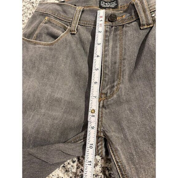 Empyre Mens Straight Leg Jeans Size 34 Gray Denim 5 Pocket Button & Zip Closure - Picture 8 of 13